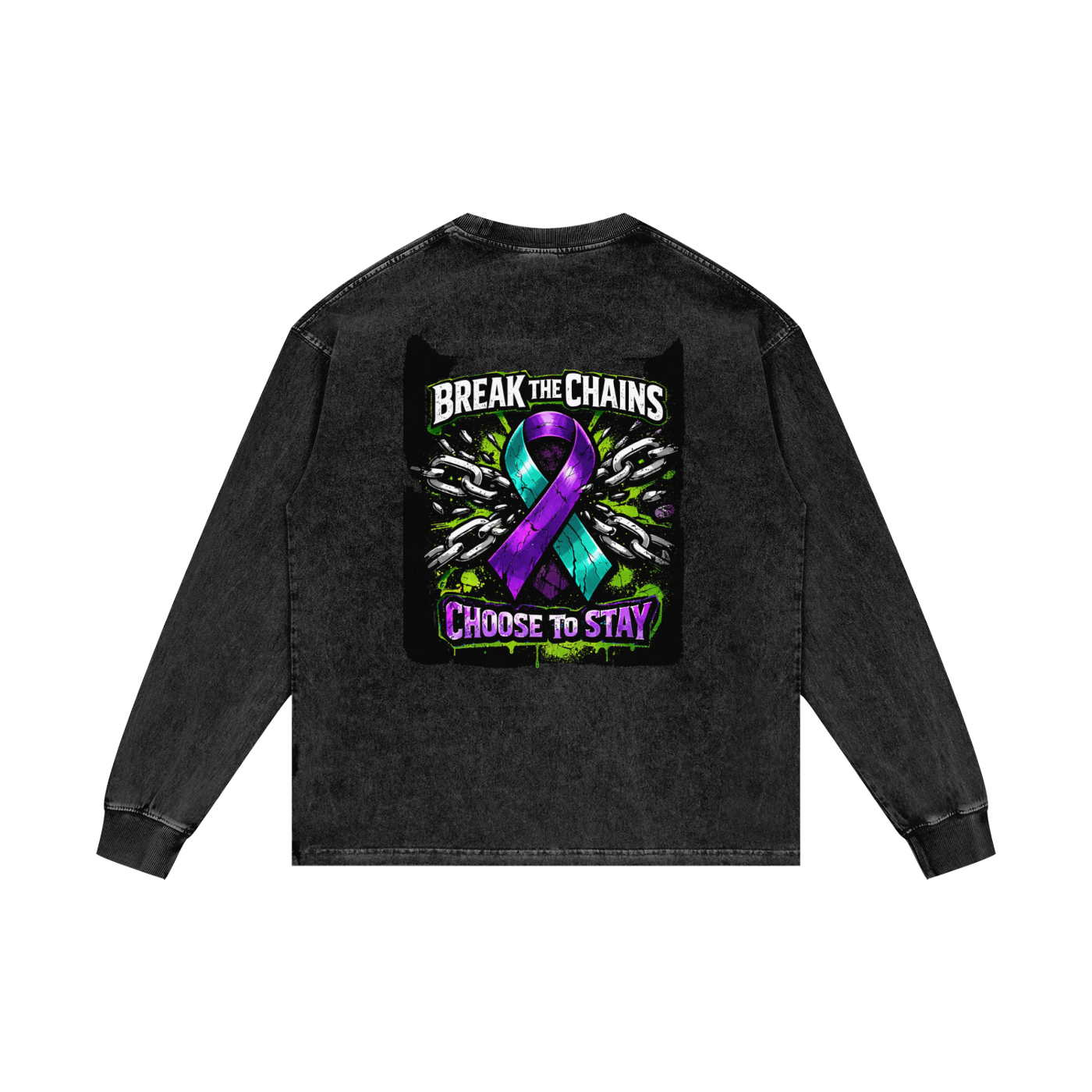 Acid Wash Oversize Long Sleeve T-Shirt