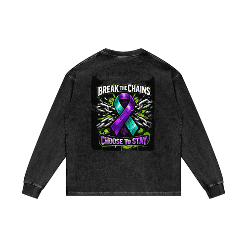 Acid Wash Oversize Long Sleeve T-Shirt